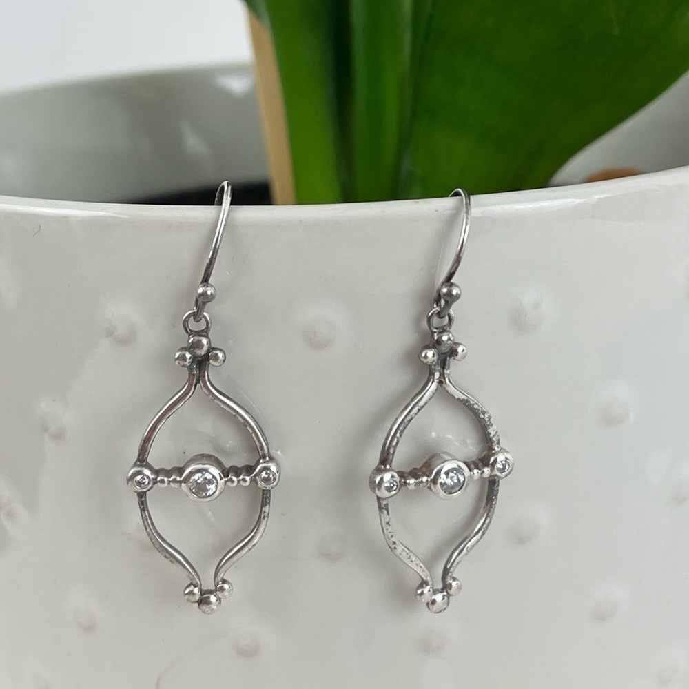 SILPADA W2401 Sterling silver Dangle cubic zirconia earrings
